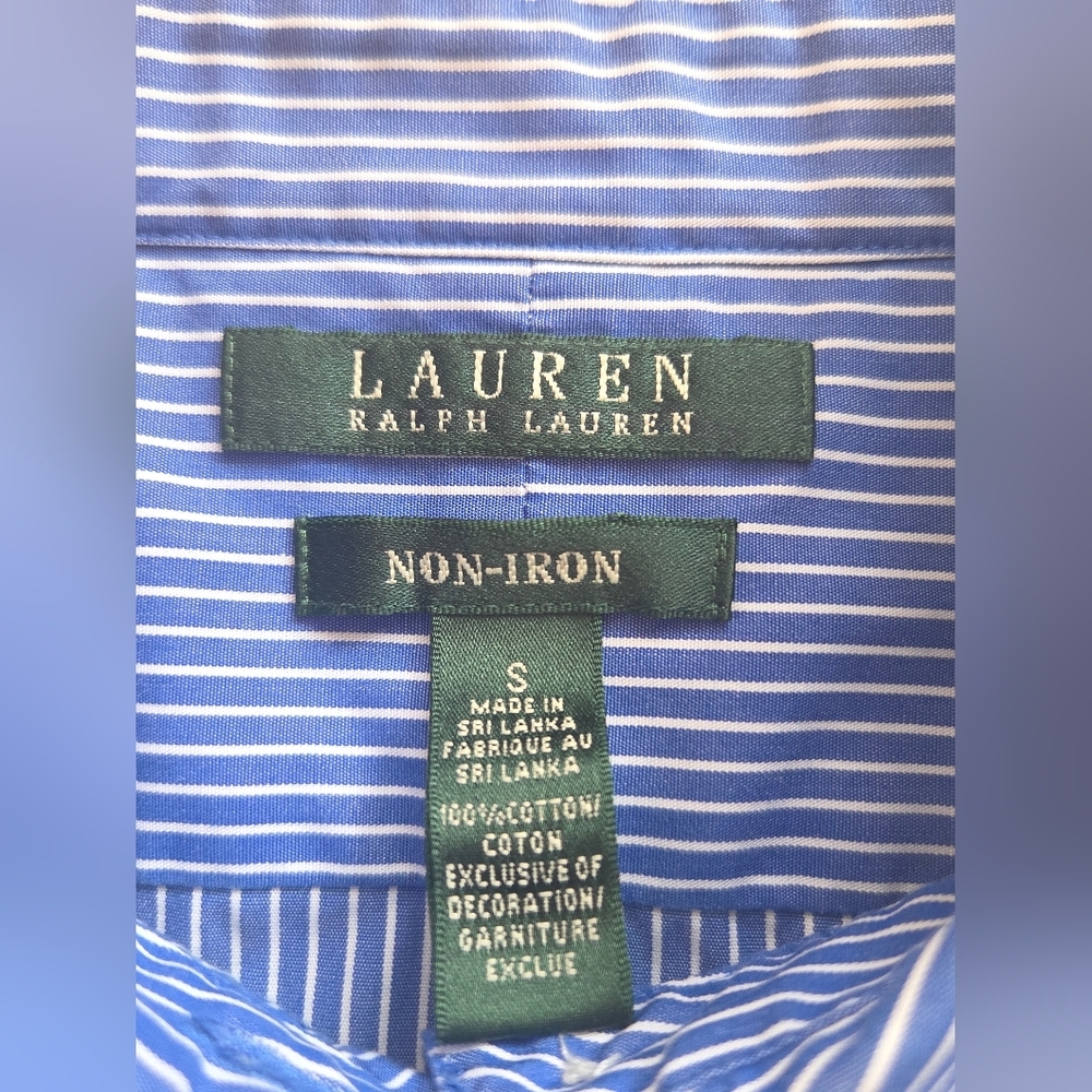 Ralph Lauren Blue Pinstripe Button-Up Shirt - Picture 3 of 7